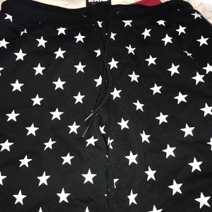 Black and white star shorts